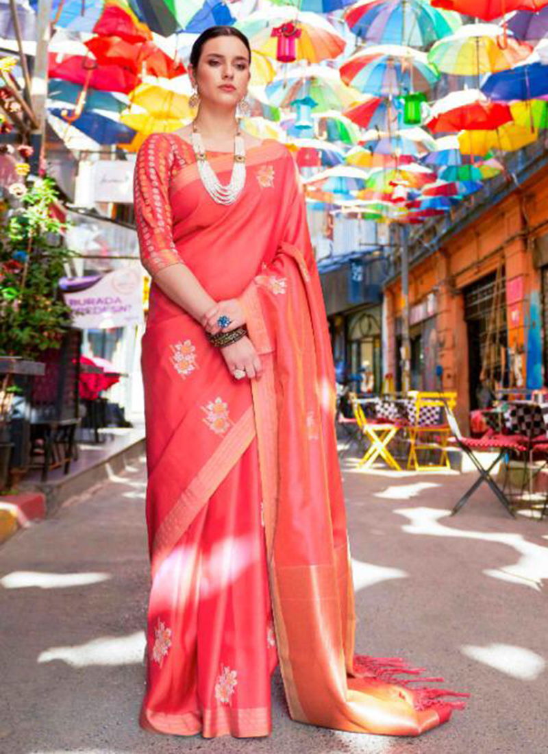 Kainora Silk Handloom Weaving Designer Party Wear Sarees Collection 111001-111006